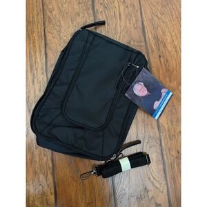 NWT Greg Norman Black Travel Organizer Bag Crossbody Toiletry Tech Case